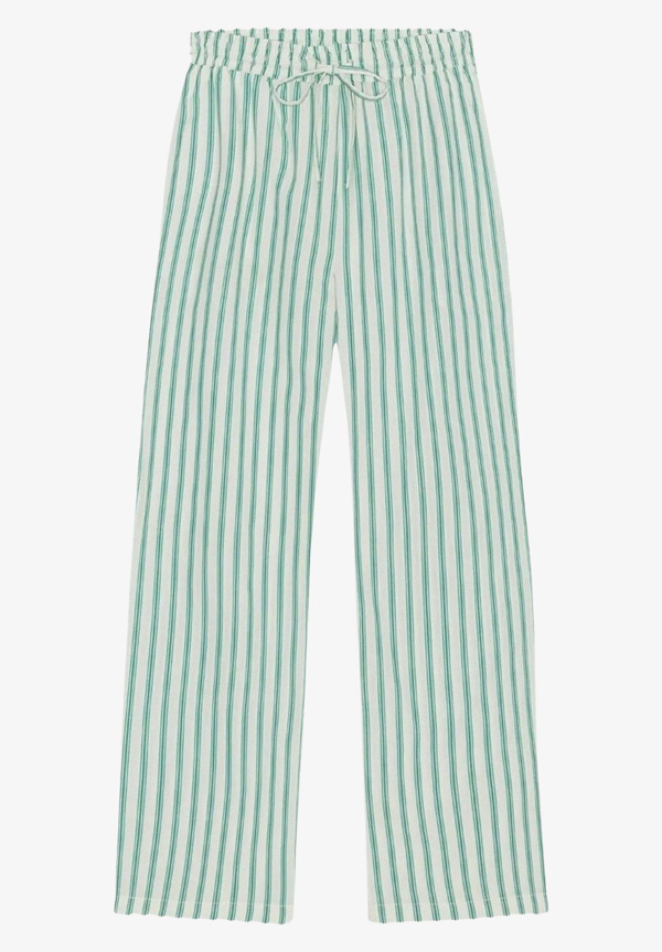 moshi moshi - Moon pants Stripe ecru/green 